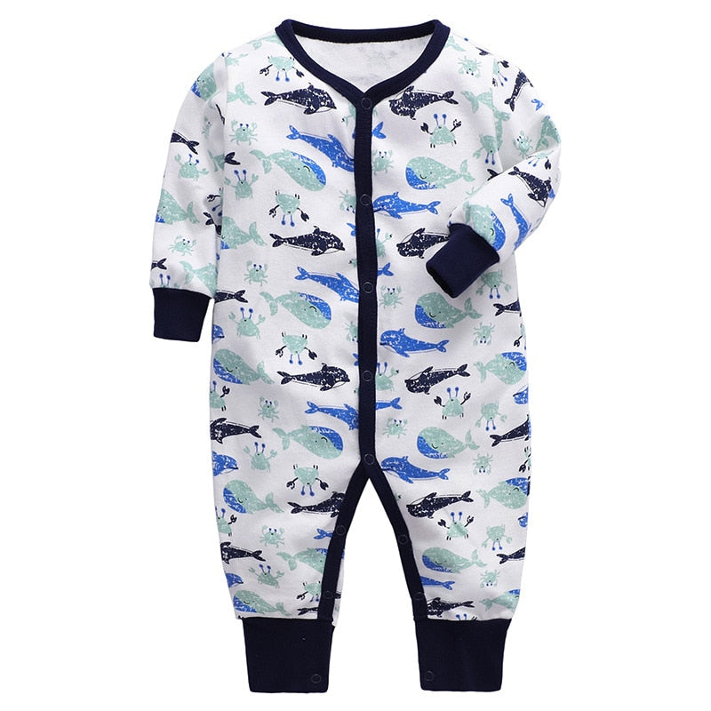 Baby Clothes Autumn 2021 Newborn Baby Pure Cotton Long-sleeved Jumpsuit Romper 3-24M Baby Boy&Girl Clothing