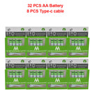 New Original AA 1.5V 2600 mWh USB rechargeable li-ion battery for remote control mouse small fan Electric toy battery + Cable