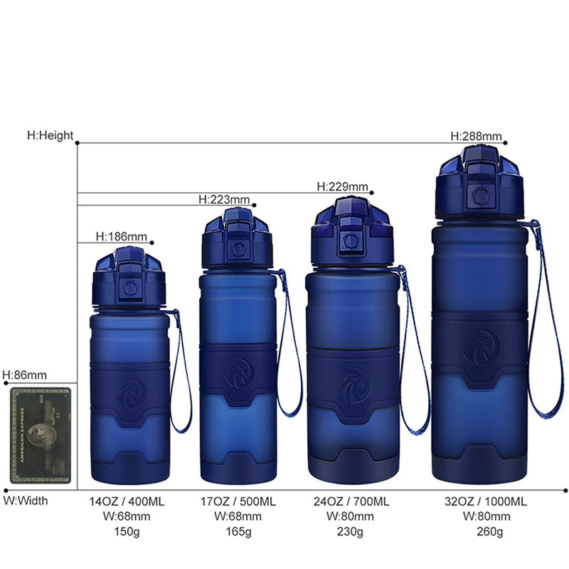 ZORRI Drak Blue Sports Water Bottle Best Reusable Protein Shaker Bpa Free Water Bottle Hiking Cycling Gym Bottle botella de agua