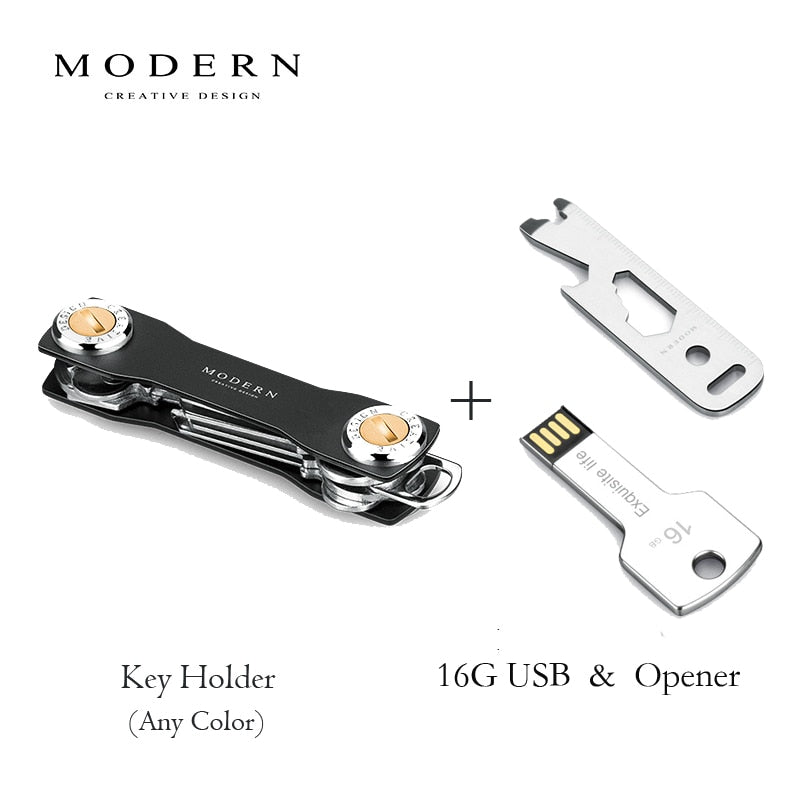 2022 Modern-Brand Aluminum Key  Wallet DIY Keychain EDC Pocket Key Holder Key Organizer