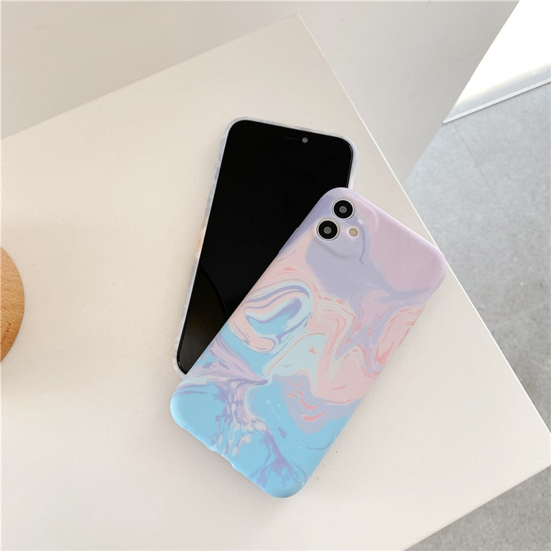 Lovebay Fashion Colorful Marble Case für iPhone 13 12 11 Pro Max SE 2020 XR XS Max X 7 8 Plus Gradient Floral Luxury Back Cover