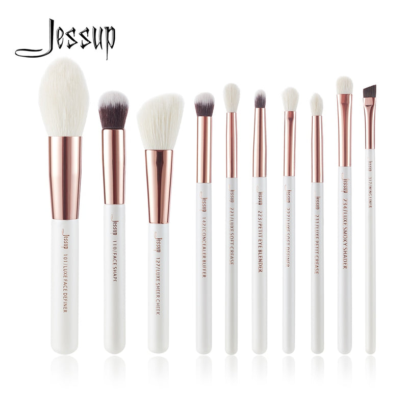 Jessup 10-teiliges Make-up-Pinsel-Set Foundation Powder Definer Shader Lidschatten Eyeliner Eyebrow Kисти для Mакияжа T223