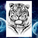 Pegatinas de tatuaje temporal de estilo veraniego, pluma de flor rosa para mujer, tatuajes falsos para hombre, tatuajes artísticos para brazo corporal, Lobo Tribal, León, Henna