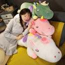 60cm-150cm Giant Lying Sleeping Unicorn Plush Toy Big Cartoon Animals Unicornio Bed Pillow Stuffed Throw Pillow Cushion for Girl