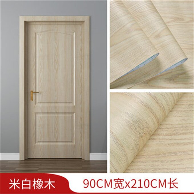 90x210cm White PVC Door Wallpaper Wood Grain sticker home decor Self-adhesive Waterproof Mural Furniture Door Decoration Decals