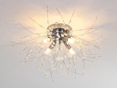 Crystal snowflake chandelier For Living Room Kitchen Rectangle Globe Dandelion chandelier Nordic Decor round led ceiling lamp