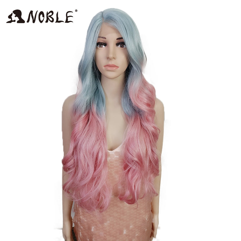 Noble Synthetic Lace Front Wig  ombre blonde Wig 30 Inch Long wavy Lace Front Wig  Synthetic Wigs For Black Women Maycaur wig