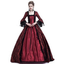 Adult Woman Palace Court Princess Dress Thin Elegant Ball Gown Square Collar Lace Halloween Costumes Renaissance Medieval Dress