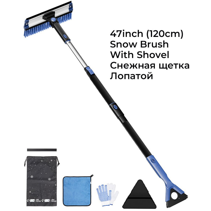 4-in-1 Extendable Snow Shovel Ice Scraper For Car Glass Snow Brush Water Remover For Car Auto SUV Frost Cleaner Winter Tool