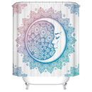 Customized Polyester Shower Curtain Abstract Mandala moon and star bathroom curtain Landscape bath curtain cortinas para bano