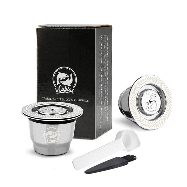 iCafilas Kaffeekapsel für nachfüllbare Nespresso-Pod-Edelstahl-Espresso-Kaffeefilter und Tamper-Großhandel