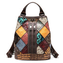 Westal Rucksack für Damen aus echtem Leder Rucksack Damen Handtaschen Mädchen Reisen Patchwork weibliche Rucksäcke für Schule Laptop 7420
