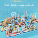 3D Puzzle Game DIY Toy Paper Miniature Model City London Paris New York Moscow Famous Building Assemble Game Toys For Kids Gifts