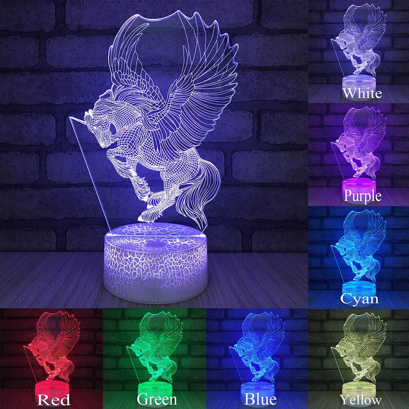 7 / 16 Color LED Table Desk Lamp Kids Gift Home Decoration LED Table Desk Lamp LED Night Light Unicorn 3D LED Night Light D25