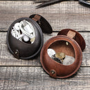 Contact's Crazy Horse Leather Men's Coin Purse Multifunctional Mini Wallet Vintage Small Money Bags for Earphone Free Engraving