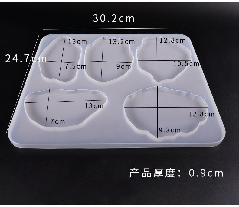 Irregular Cup Tray UV Resin Epoxy Mold Resin Coaster DIY Silicone Craft Epoxy Resin Art Supplies Jewelry Accessories(6 Cavity)