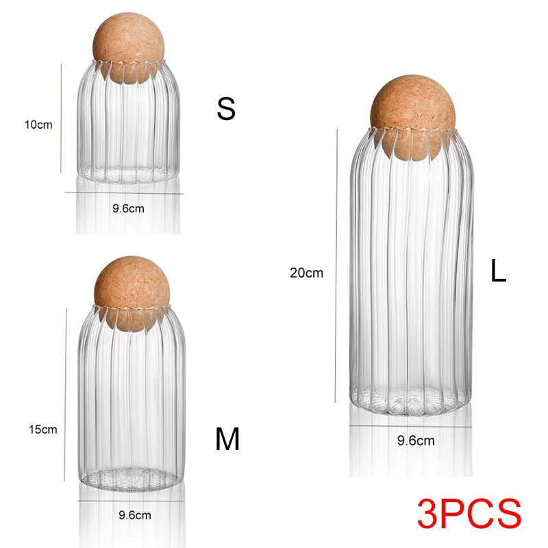 Frasco de vidrio de almacenamiento con tapa de madera, frascos de albañil de cocina con tapa, contenedor de botella de vidrio, recipiente dispensador de cereales