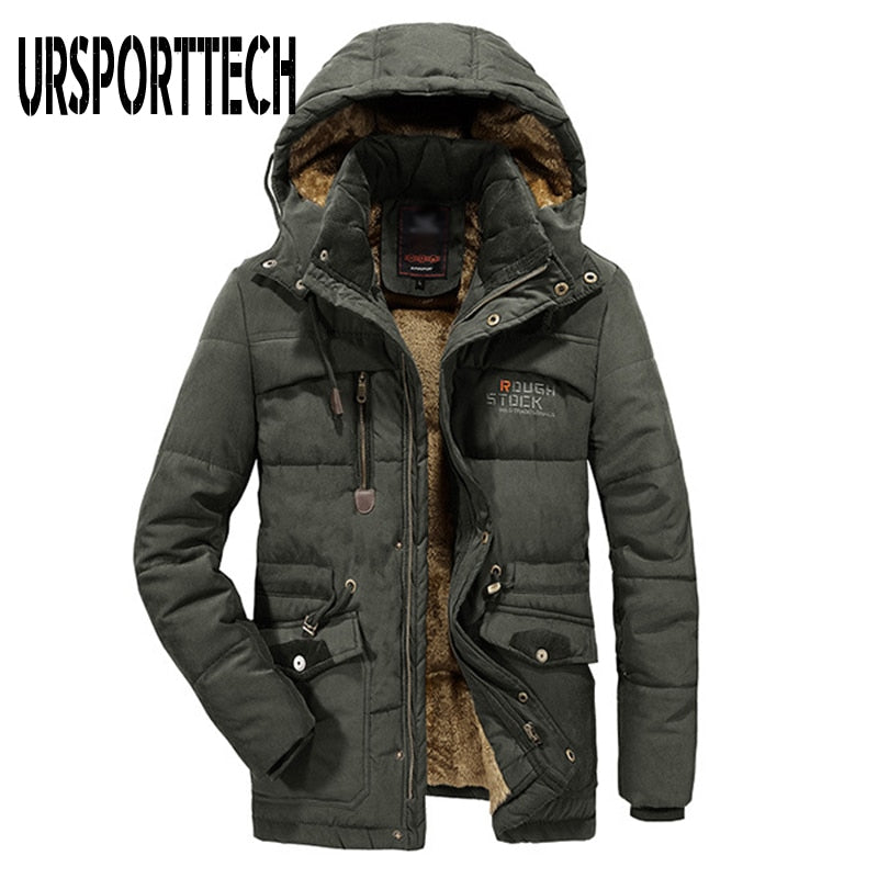 Nueva chaqueta de invierno a la moda para hombre, prendas de vestir gruesas e informales, Parkas a prueba de viento para hombre, abrigo cálido de terciopelo de talla grande 6XL 7XL 8XL