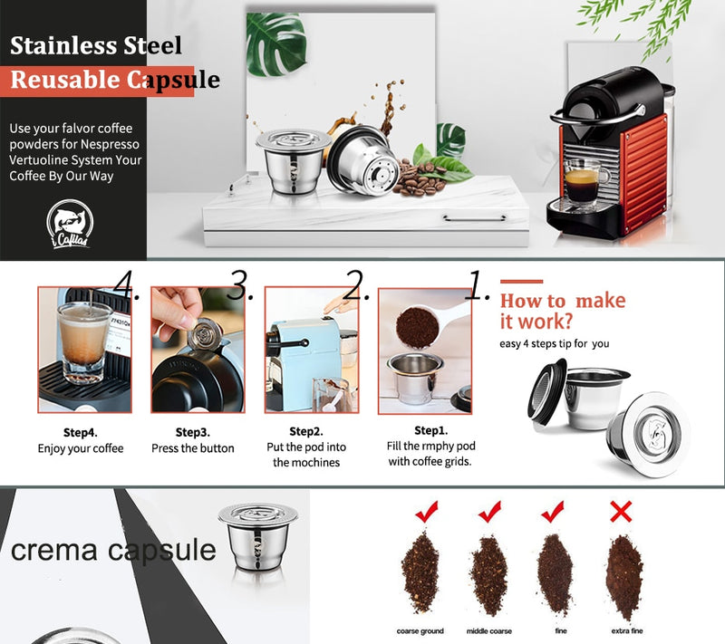 IFilasCapsule für Nespresso wiederverwendbare nachfüllbare Kapsel Crema Espresso wiederverwendbarer nachfüllbarer Kaffeefilter