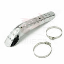 Black /Chrome Motorcycle Curved Exhaust Muffler Pipe Heat Shield Cover Guard Protector Universal for Honda Harley