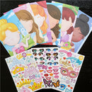 9pcs/set Stickers DIY Cute Stickers Children Puzzle Games Make-a-Face Princess Animal Dinosaur Assemble Toys for Girls Training