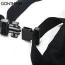 GONTHWID Multi Zipper Pockets Cargo Waistcoat Tooling Vest Streetwear Men Fashion Side Ribbon Buckle Zip Sleeveless Jackets Tops