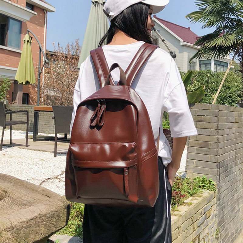 mode adrette frauen rucksack leder schultasche rucksäcke für teengers gilrs große kapazität pu reiserucksack Sac A dos