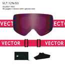 OTG Ski Goggles Snowboard Mask For Men Women Skiing Eyewear UV400 Snow Protection Over Glasses Adult Double Anti-Fog Cylindrical