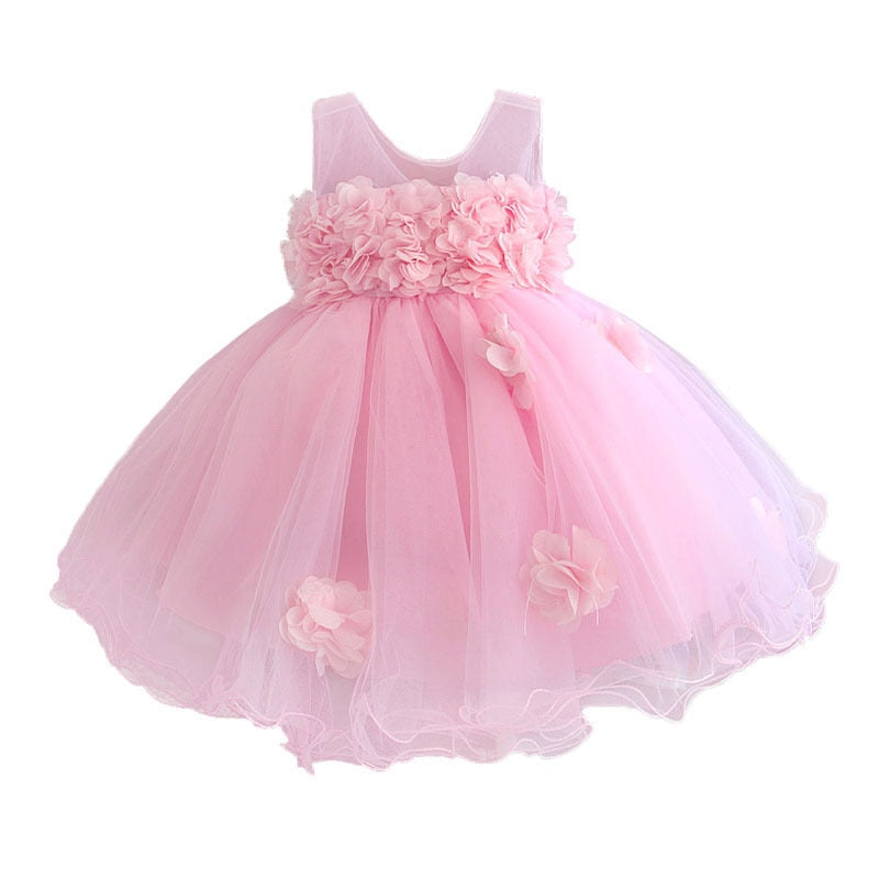 baby girls dresses lace flower kids clothing princess wedding baptism children wear 1 year birthday vestido infantil 6M-4Y