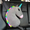 Bebé chico viaje unicornio almohada niños cabeza cuello soporte proteger asiento de coche cinturón almohada hombro seguridad Correa lindo Animal cojín
