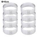 Tart Ring Stainless Steel Tartlet Mold Circle Cutter Pie Ring Heat-Resistant Perforated Cake Mousse Molds Tart Pastry