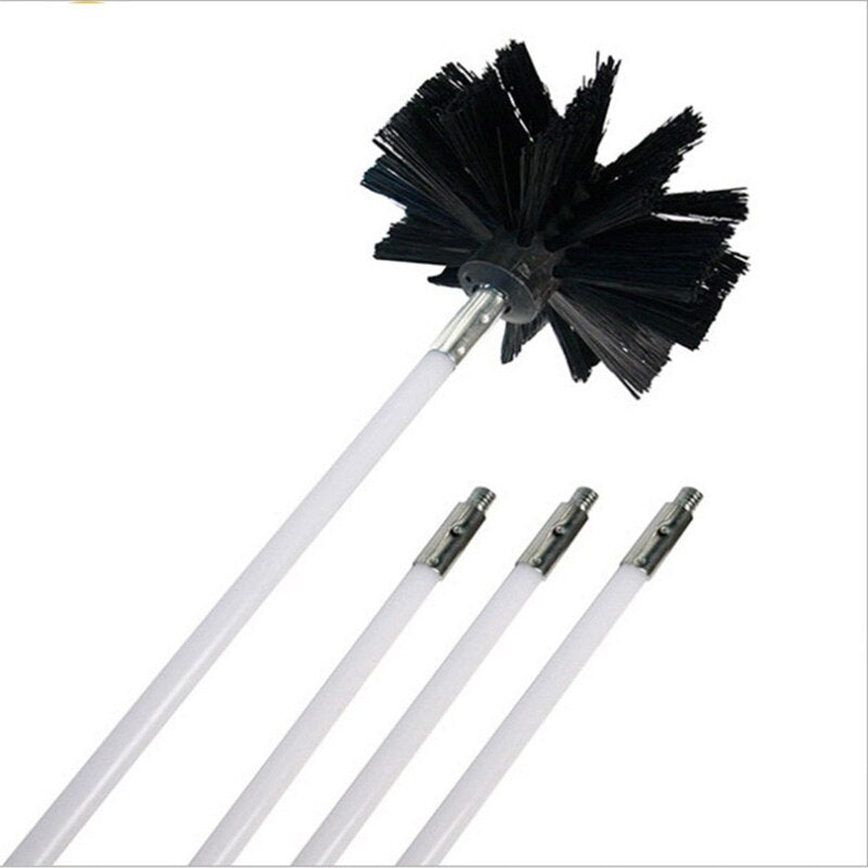 Nylon Brush With 4-12PC Long Handle Chimny Kettle House Cleaner Rotary Fireplace Inner Wall Cleaning Bursh Kitchen Cleaning Tool