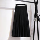 Falda Midi de punto escolar coreana TIGENA, moda para mujer, Otoño Invierno 2021, Falda plisada de cintura alta informal hasta la rodilla, verde para mujer