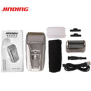 Afeitadora eléctrica para hombres, máquina de afeitar, recortadora de barba, Cable Usb, cabezal de corte doble alternativo Retro, cuerpo de galvanoplastia