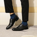 Luxury Brand Mens Oxford Shoes Genuine Leather Classic Whole Cut Lace Up Wedding Dress Brogue Business Office Shoes for Men