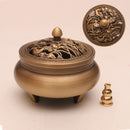 Quemador de incienso de tres patas de artesano de cobre, placa de estufa Zen Xuande, quemador de sándalo, quemador de incienso puro