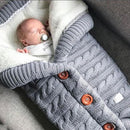 Autumn and Winter Stroller Baby Sleeping Bag Outdoor Button Baby Knitted Sleeping Bag Wool Brushed and Thick Baby&