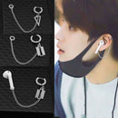 Stainless Steel Earrings Anti-Lost Ear Clip Wireless Bluetooth Earphone Holders Accessories Women Men Earrings for Airpods