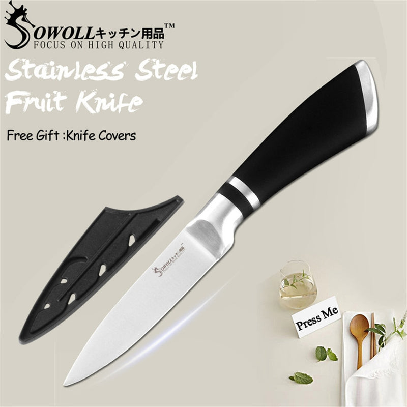 Cuchillos de cocina SOWOLL, cuchillos de acero inoxidable, herramienta para pelar Santoku, rebanador de pan, Chef, cuchillo para picar, accesorios de cocina, herramientas