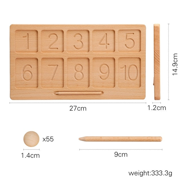 Montessori Tracing Board Wooden toy for girls boy Double Sided Uppercase &amp; Lowercase Letters number Educational game toy product