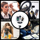 Fosoto 18 Inch Photographic lighting Bi-color Led Ring Light 80W Ringlight Lamp With Tripod For Camera Phone microphone