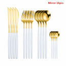 Black Tableware Forks Knives Spoons Cutlery Dinner Set Stainless Steel Cutlery Set Kitchen Flatware Set 16Pcs Luxury Dinnerware