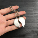 1Pair Couple Keychain Key Silver Color Korea Romantic Lover Love Key Heart Shape Magnet Keychain Souvenirs Valentine&