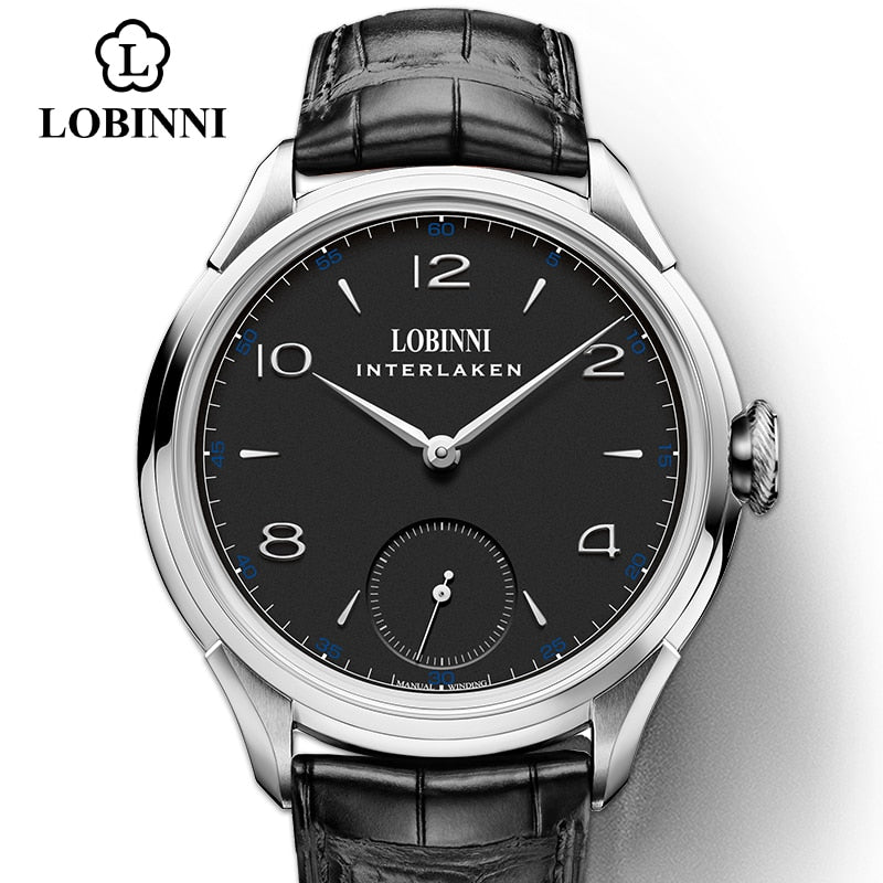 LOBINNI Seagull Mechanische Handaufzugsbewegung Männlichkeit Uhren Luxus Schweiz Marke Mann Wasserdichte Uhr Männliche Armbanduhr