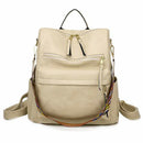 Retro Large Backpack Women PU Leather Rucksack Women&