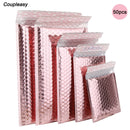 50 PCS/Lot Rose Gold Plastic Bubble Envelopes Bags,  Padded Shipping Envelope, Waterproof Bubble Bags