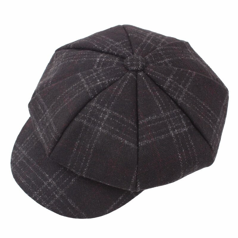 BUTTERMERE Women Wool Tweed Caps Newsboy Female Male Vintage Army Green Plaid Flat Caps Spring Painters Cabbie Duckbill Hat 2022