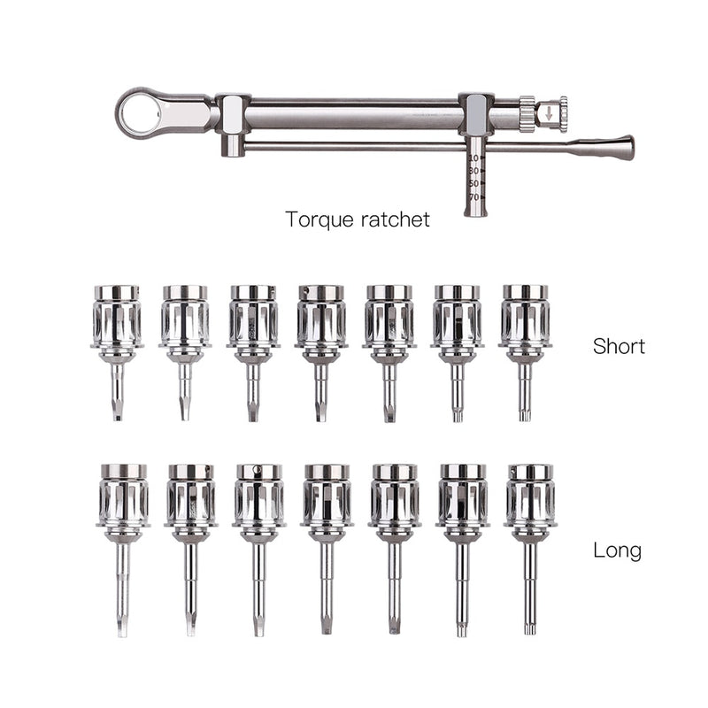 Azdent  Dental Implant Torque Wrench Ratchet Dentistry Screwdriver Tools Long &amp; Short