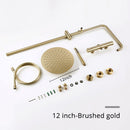 Grifo de baño de temperatura termostática, cabezal de ducha de lluvia de montaje en pared de latón dorado cepillado, rociador de mano de dos funciones, mezcla de agua fría y caliente