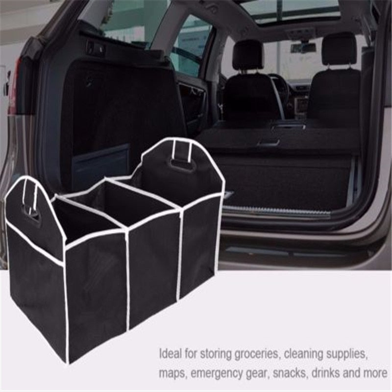 Auto-Kofferraum-Aufbewahrungsbox, extra großer, zusammenklappbarer Organizer mit 3 Fächern, Autositz-Organizer, Autozubehör, Innenraum